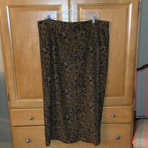 BRIGGS New York Black and Brown Paisley Skirt Size 20